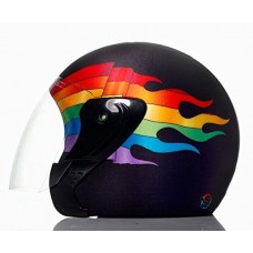 Tortugaz Fashion Art Custom Motorcycle Open Face 3/4 Helmet Cover Pride Flag - B0773QX1S3